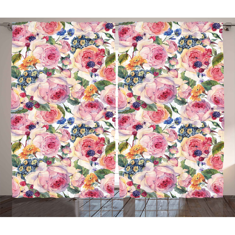 Hernandez Semi Sheer Curtain Pair, 54" W x 90" L