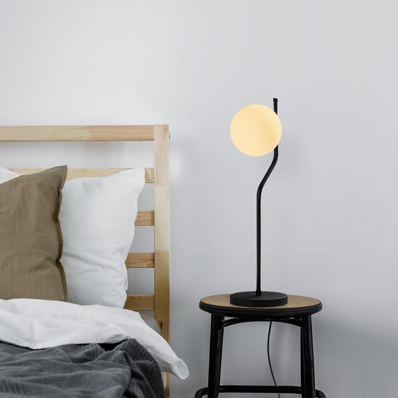 Modern Black Table Lamp with Metal Body, 7.1 x 7.1 x 24.0 inches | Ø7.1 inches Base Plate, 6.6 ft Cable Length, On/Off Switch | E14 Socket (Max 40W) | Stylish Home Decor, Ideal for Living Room & Bedroom