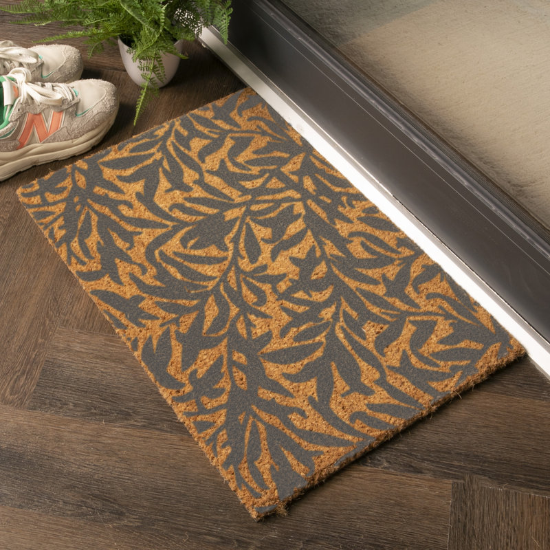 Aatiqah Kitchen Mat, Grey/Orange