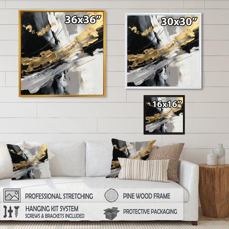 Mystery Awakening II - reproduction d'art sur toile abstraite encadrée, H 16 po x l 16 po x P 1 po