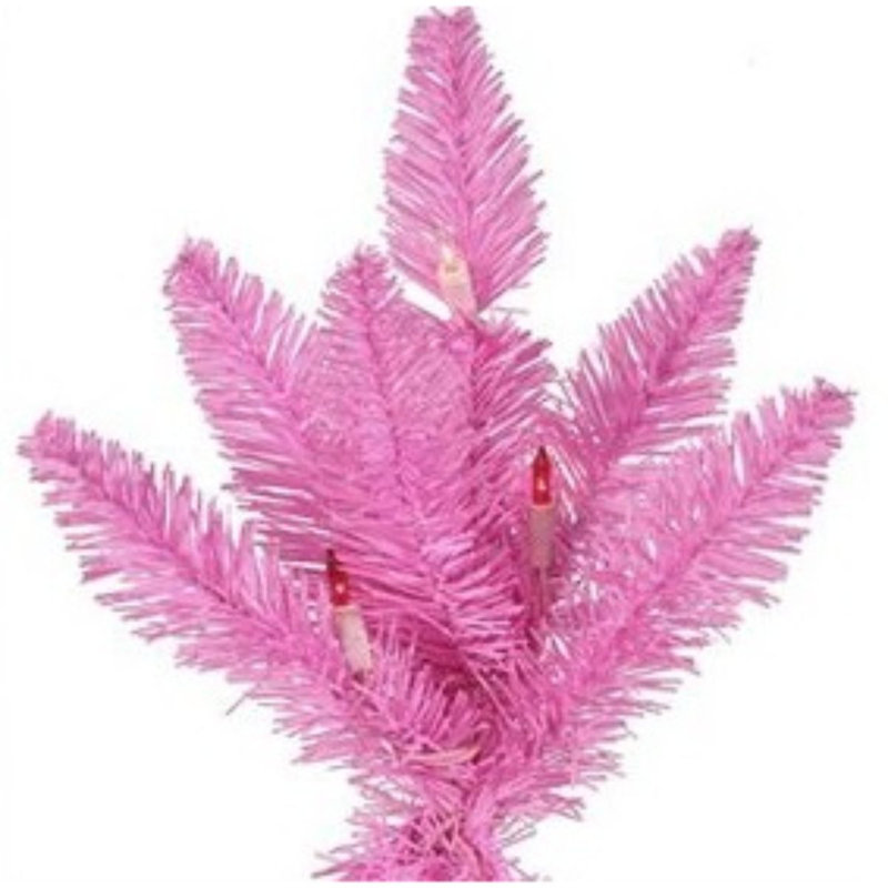 9' Pre-Lit Pink Medium Ashley Spruce Artificial Christmas Tree - Clear and Pink Lights, 10' H