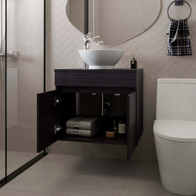 Meuble-lavabo avec 2 portes Wengue, Wengé