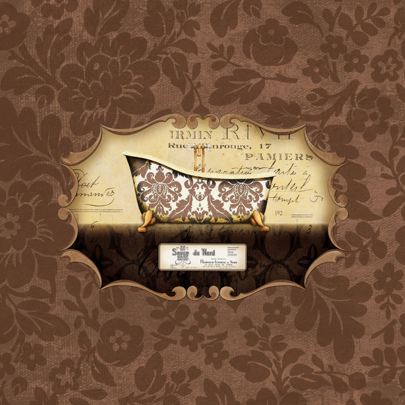 Brown Ornated Tub 2 - Wrapped Canvas Print, 122cm H x 122cm W x 3.8cm D