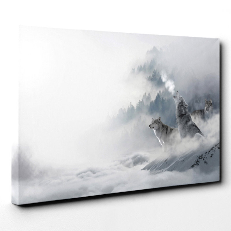 Wolves Wrapped Canvas Print, 35cm H x 50cm W
