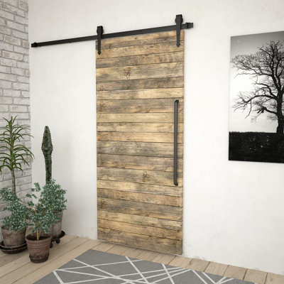 Brynne Sliding Door "SKIEN" Hardware Kit Steel Black
