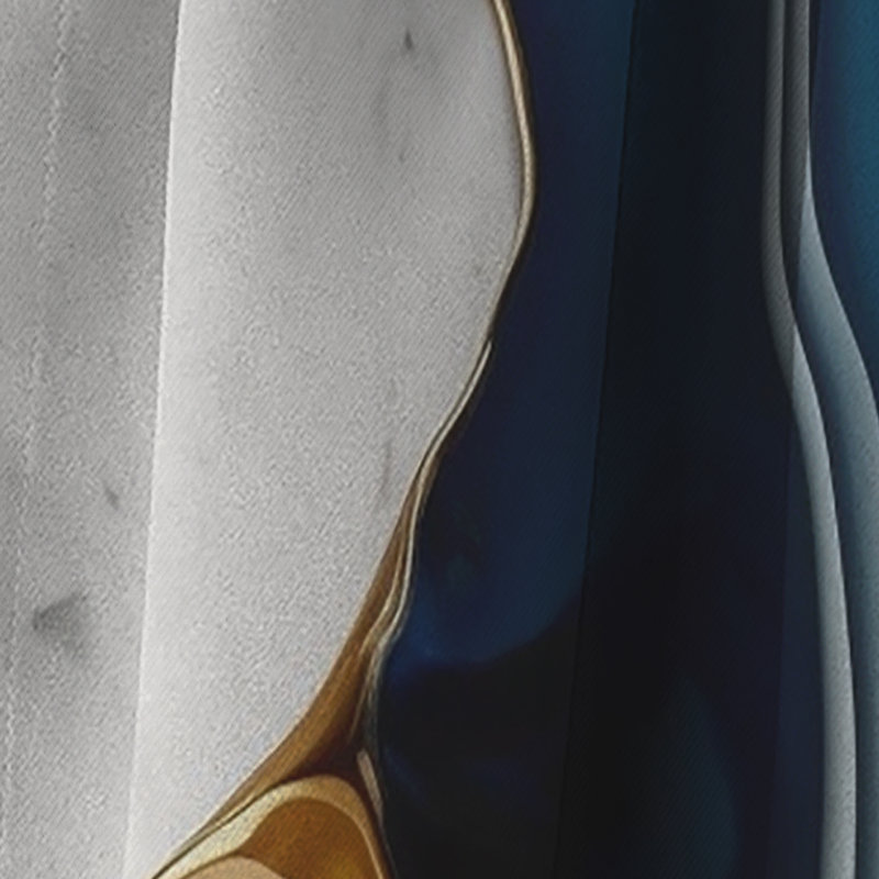 «Abstract Geode Waves Blue» - Rideau abstrait - Rideau abstrait occultant - 1 panneaux, L 52 po x L 95 po