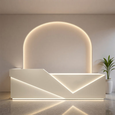 Sleek Fashion Welcome Desk – Functional Multi-Use for Business Lobby Shop Tea House and Workplace