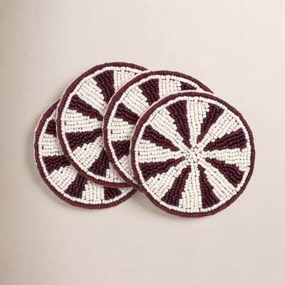 Holiday Peppermint Beaded Coasters