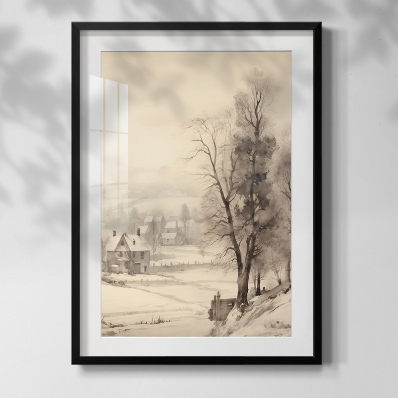 Paysage rétro vintage - impression encadrée