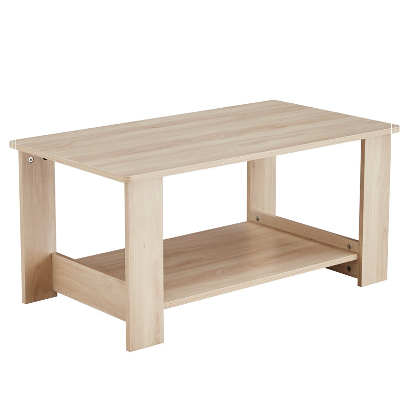 Rectangular Coffee Table with Glass Table Topand Shelf, Black, 17.72" H x 37.8" L x 21.26" W