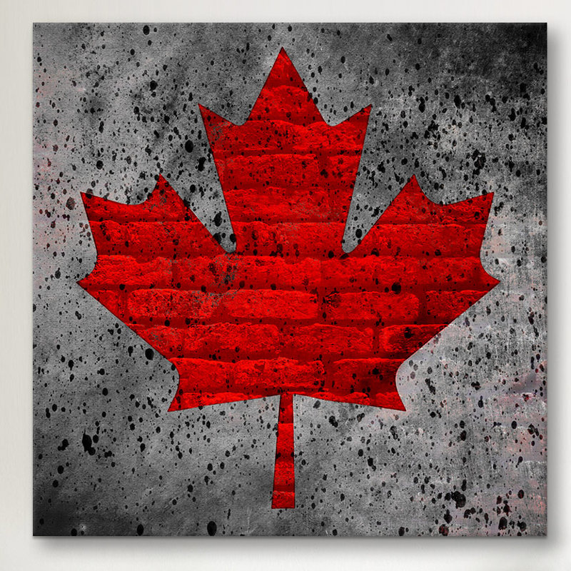 Feuille d’érable à pavillon canadien #12 impression sur toile, H 37 po x l 37 po x P 1,5 po