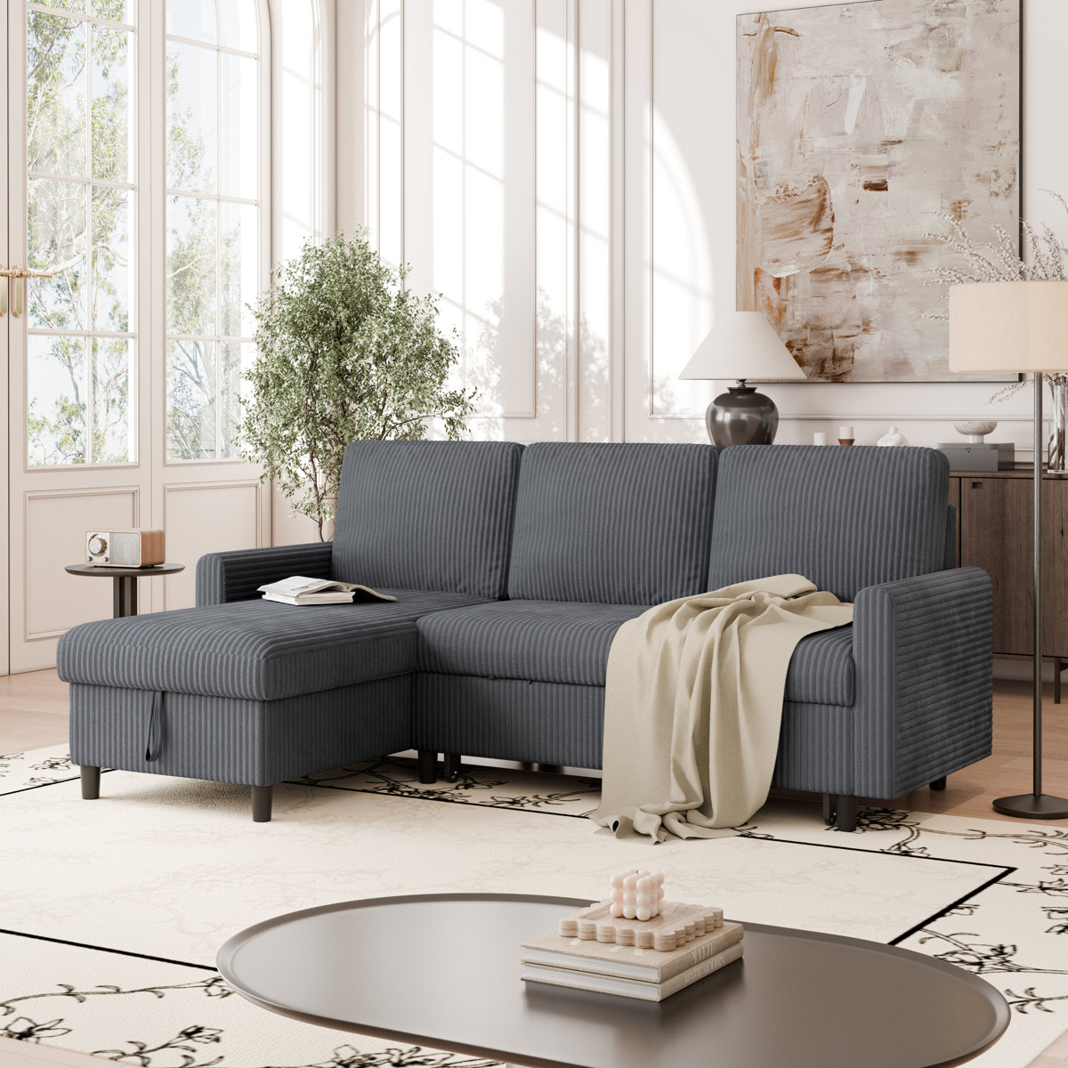 Ebern Designs 77.2" Upholstered Sleeper Sofa Bed & Reviews | Wayfair