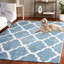 Tapis géométrique bleu / blanc-691507051