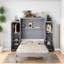 Grands lits multifonctionnels peu encombrants, style moderne gris bois pour un usage domestique