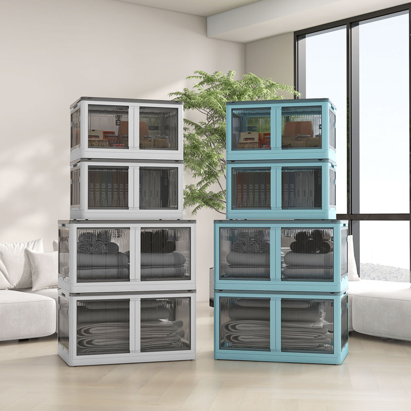 HOMCOM 32 Gal Stackable Storage Bins With Lids