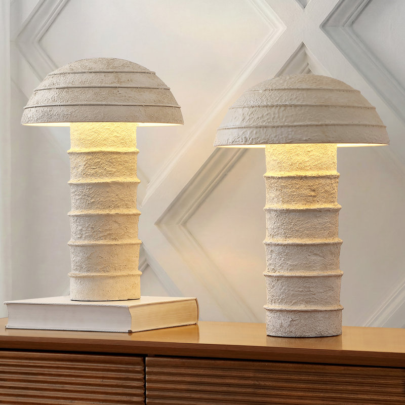 Lampe de table DEL Cremini 17,5 po, Crème