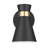 2-Pack Battery-Operated LED Wall Sconce Matte Black with Brushed Gold Accents