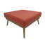 Table basse 33 po avec repose-pieds carré rembourré en tissu corail