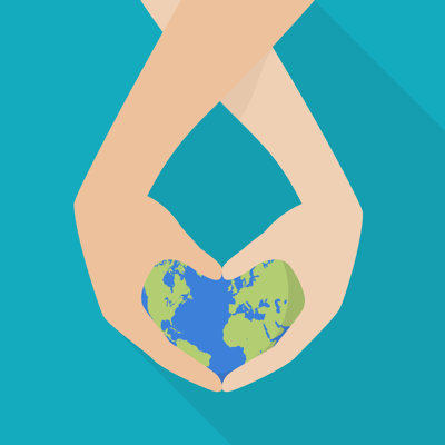 " Hands Holding Globe Concept "