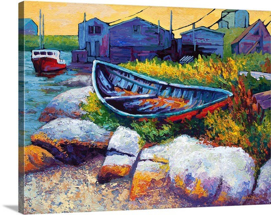 «Eastgate Boat» par Marion Rose, reproduction d'art sur toile tendue, H 27 po x l 36 po x P 1,5 po