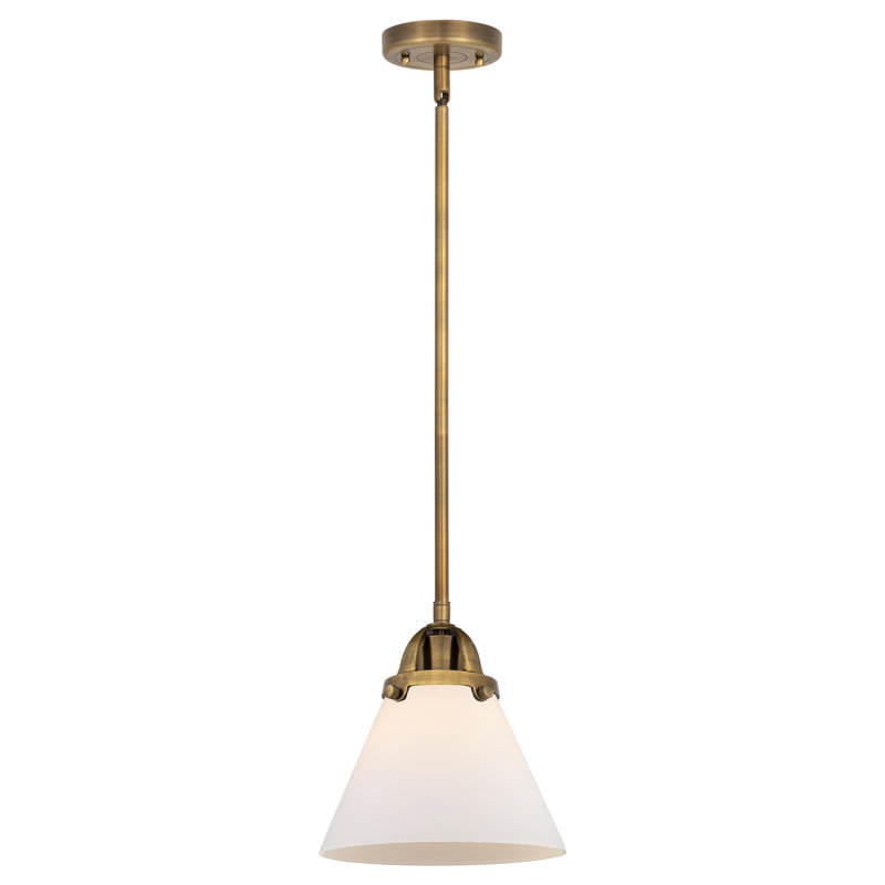 Mini-luminaire suspendu 1 lumière 8 "Trond - 2 lumières Nouveau - Trond - Ampoule DEL , Blanc mat, Laiton brossé