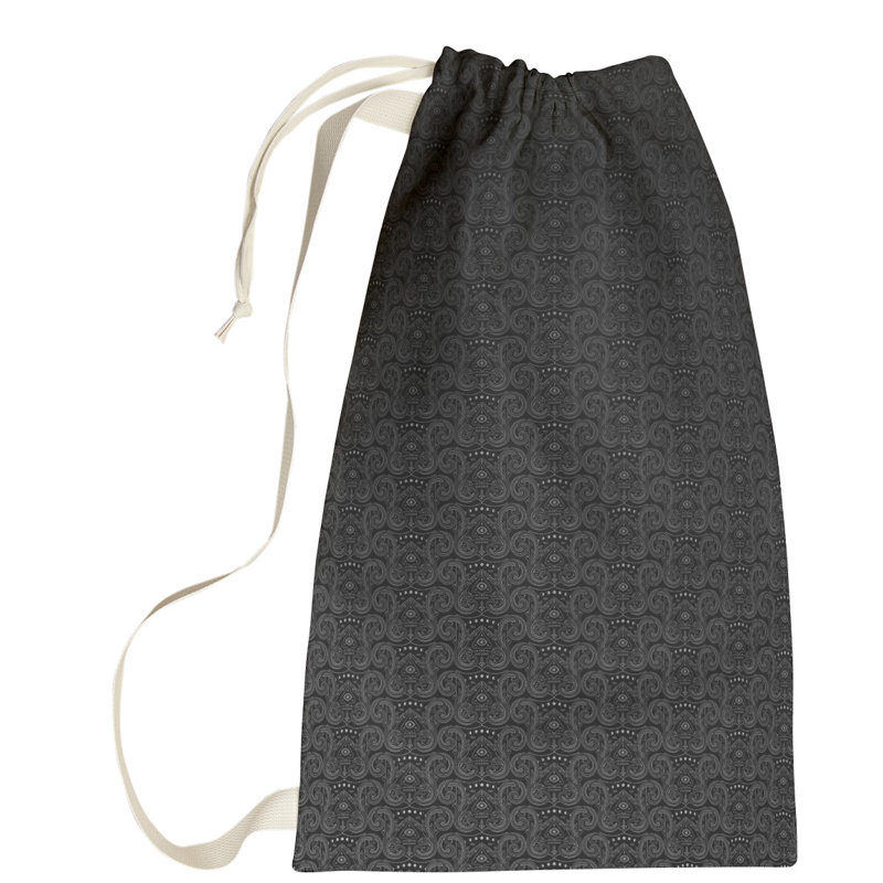 Sac à linge troisième oeil jade, Grand (H 76,5 po x l 29,5 po x P 1,5 po), Noir / Blanc