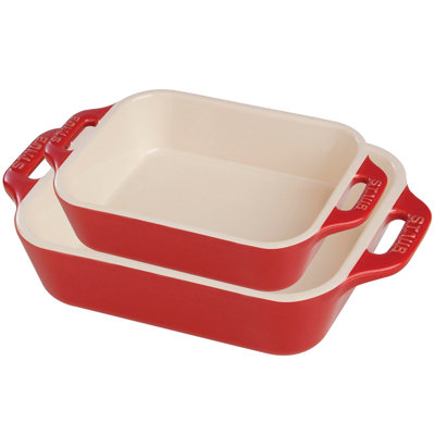 Ensemble de plats de cuisson rectangulaires en céramique 2 pièces