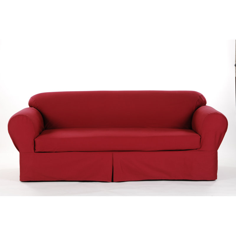 Housse pour canapé à coussins carrés/rectangulaires, Rouge