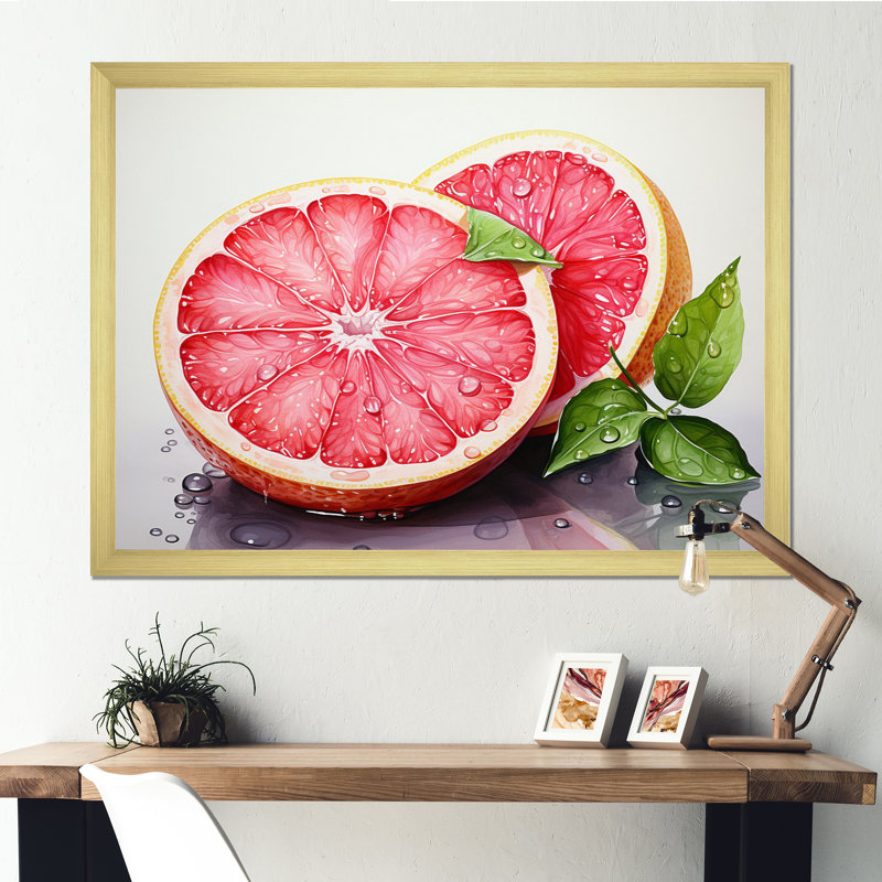 Simplicité orange sur toile, 12" H x 20" W, Gold Picture Framed
