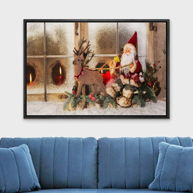 Célébration de Noël, impression, H 16 po x l 24 po, Cadre flottant noir