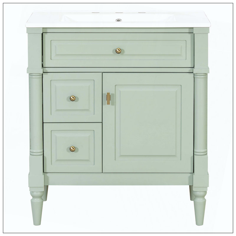 Lavabo de salle de bain autoportant, 30", Green