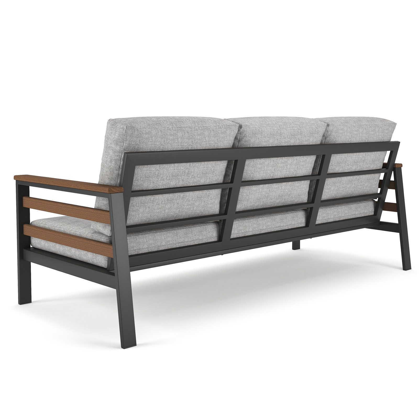 Townsend 80" Sunbrella® Patio Sofa, Canvas Granite Sunbrella® Canvas, Antique Mahogany