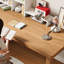 Bureau en bois massif en L Burlywood-1864681901-1864681902