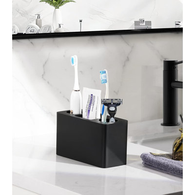 3 Slots Electric Toothbrush And Toothpaste Holder,  Black
