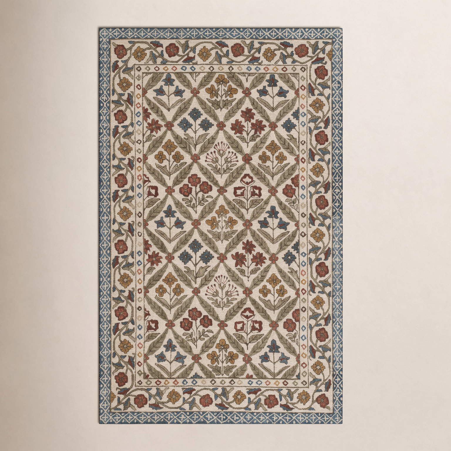 Alice Hand-Woven Floral Rug, Rectangle 2' x 3'