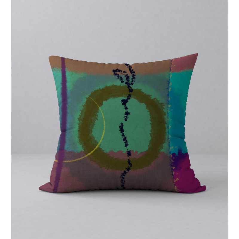 Housse de coussin carrée en forme de coussin décoratif Ginjiro, H 24 po x l 24 po