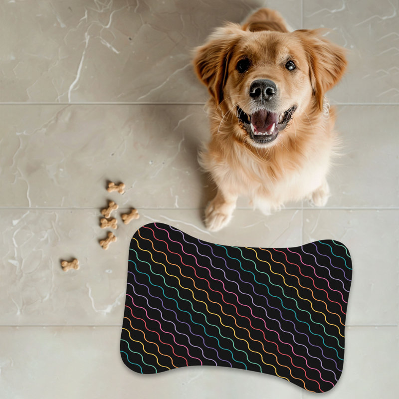 Tapis d'alimentation en forme d'os 1 pièce Hue Flower