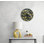 Horloge murale moderne à feuille d'or - art botanique en verre trempé, horloge ronde élégante pour le salon, décoration intérieure unique, cadeau élégant