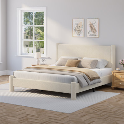 Lit plateforme tapissier Boucle