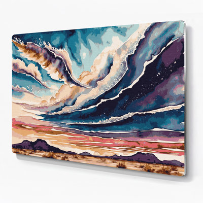 Southwestern Landscapes Southwestern Sky 134 Beige Metal Wall Art