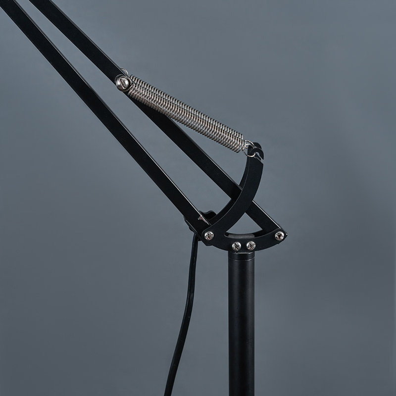 Dilem 168cm Swing Arm Floor Lamp, Black, Yes