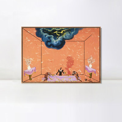 Impression giclée sur toile encadrée, série n° 075, par Salvador Dali. Décoration murale idéale pour le salon, la maison ou le bureau (cadre mince couleur bois, 61 x 81 cm).
