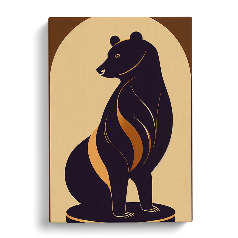 Art Deco Bear No.3 - Wrapped Canvas, 50cm H x 35cm W x 3cm D