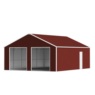 25Ft Wide And 33Ft Long Metal Garage, For Vehicles, 14 - Gauge Galvanized Steel, 825 Sq.Ft. Interior Vehicles Equipment,