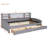 Lazlo Upholstered Platform Bed with Drawers, Side Shelf & Wooden Frame-125986705