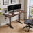 Electric Height Adjustable Standing Desk With Solid Rubber Wood Top