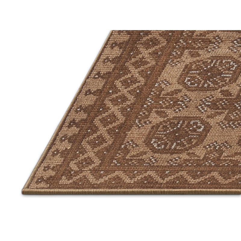 Tapis brun/gris traditionnel Elka, Rectangle 4 pi x 6 pi