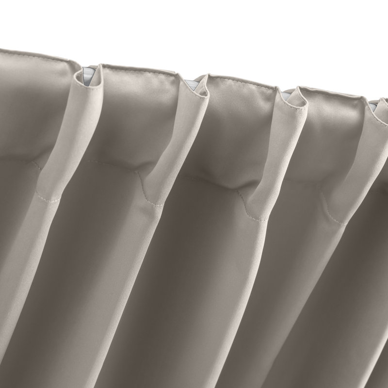 Ardelle Pure Blackout Premium Woven Yarns in a Thermal Rod Pocket w/ Backtabs Curtain Panel, Ivory, 56" W x 72" L