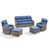 Coussin bleu / cadre gris