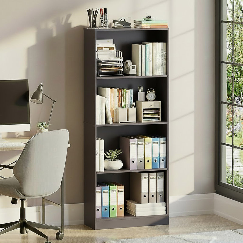 142cm H x 60cm W Standard Bookcase, (4 Shelves) 140 cm H x 60 cm W x 24" D, Grey